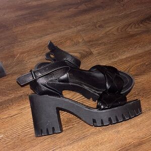 Madden Girl Black Strappy Heels